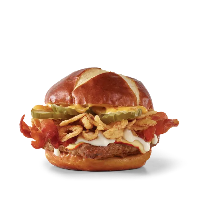 Pretzel Bacon Pub Cheeseburger